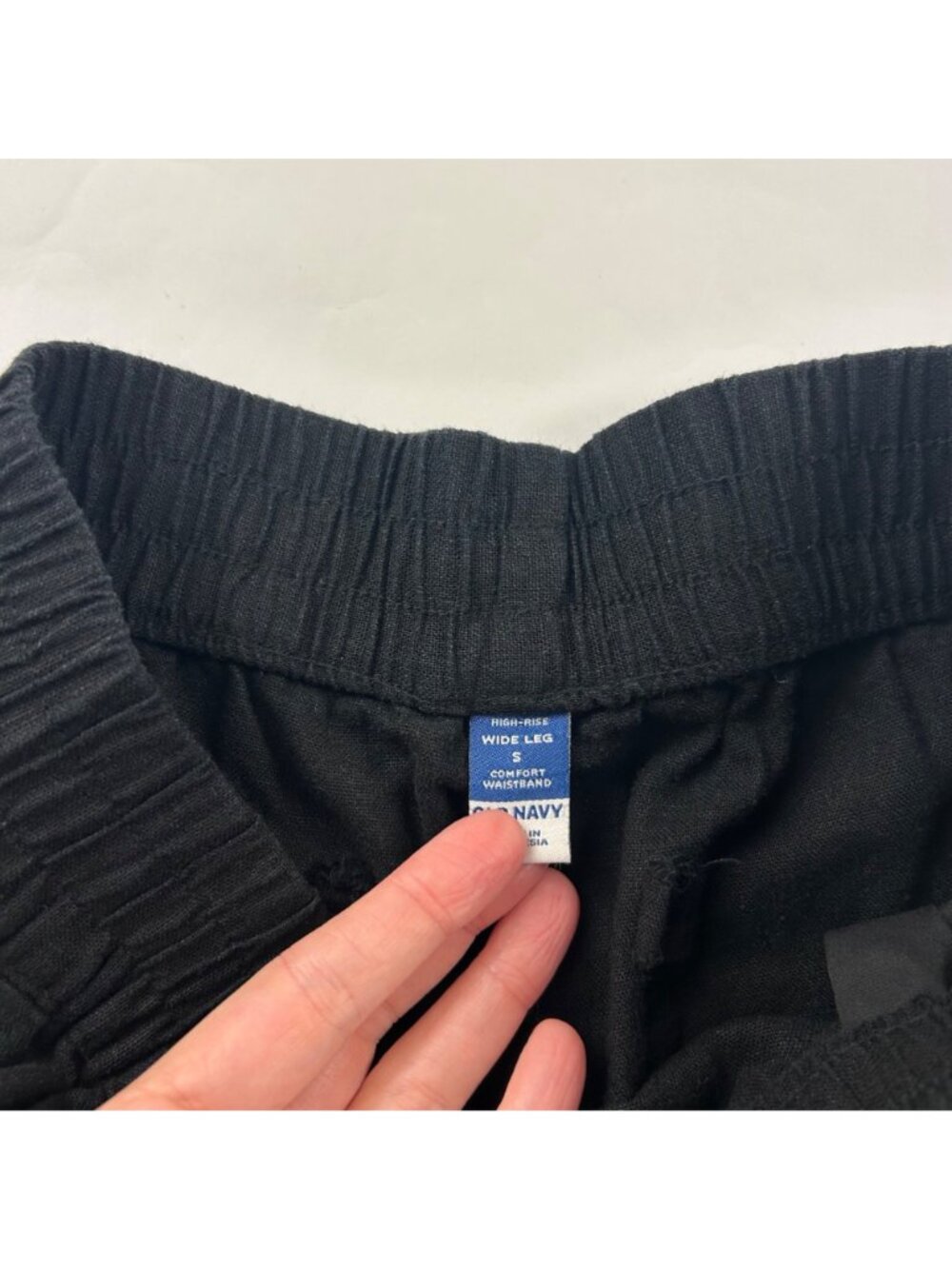 Old Navy Black Linen Blend High Rise Wide Leg Lounge Pant S - Picture 4 of 7